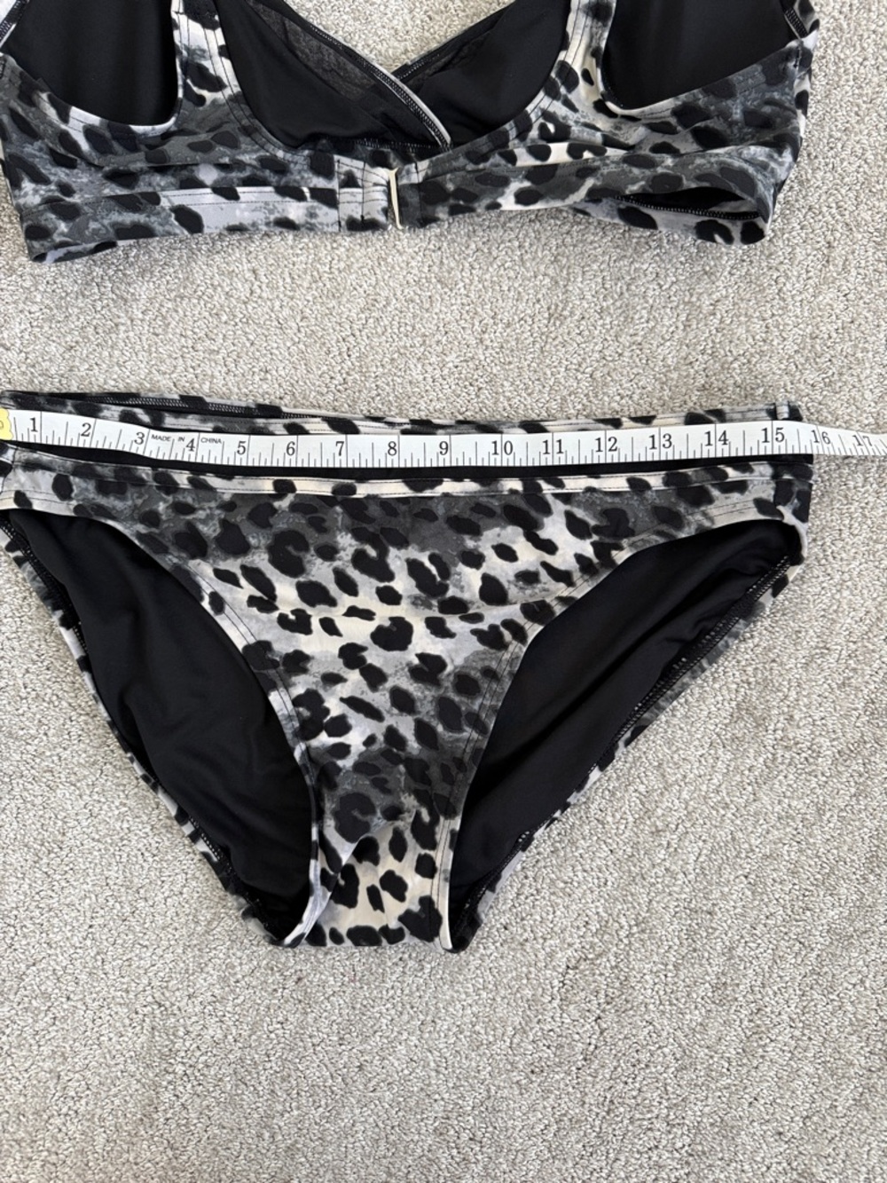 Dkny Black & White Leopard Print Women's Bikini Set - Picture 4 of 8